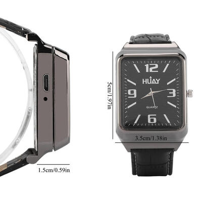 

Greensen 2-in-1 Men Fashion Quartz Wrist Watch & USB Rechargeable Flameless Cigarette Lighter Male Gift