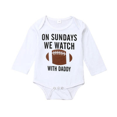 

0-18M Newborn Baby Boy Girl&39s White Long Sleeve Bodysuits One Piece Cotton Rompers Rugby Letter Print Clothing New