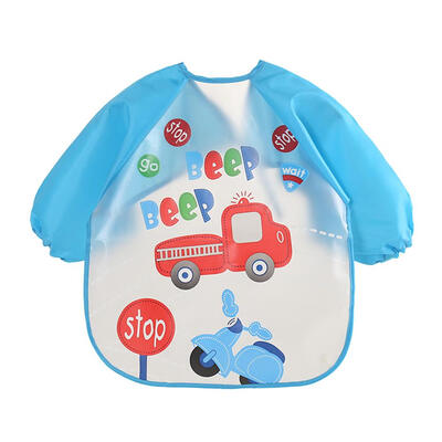 

Cartoon Waterproof Unisex Baby Feeding Long Sleeve Art Apron Animal Bibs