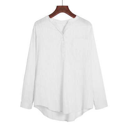 

Starmoon Womens Casual Solid Button Shirts Pocket Long Sleeve Blouses Loose Tops