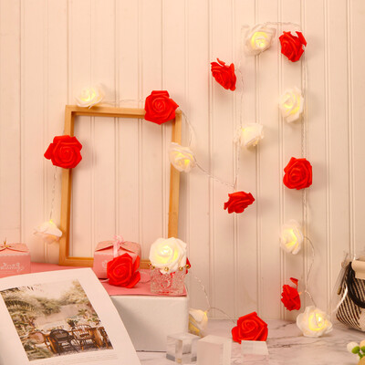 

Gobestart LED Rose Lamp String Ins Girl Bedroom Fresh Decoration Advertising Light String