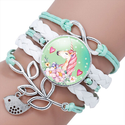 

16 Styles Children Cartoon Unicorn Multilayer Bracelet Birthday Gift
