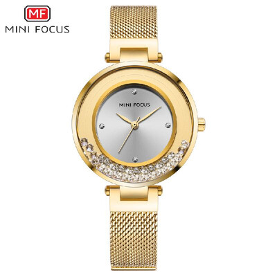 

MINI FOCUS MF0254L Woman Quartz Watch Decorative Diamonds Outdoor Waterproof Female Wristwatch