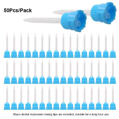 

50 PcsPack Dental 1mm Impression Mixing Tips Temporary Silicon Rubber Dispenser Gun Mixing Tips
