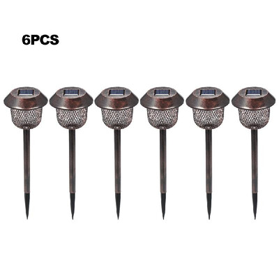 

6 Pack LEDs Solar Powered Energy Hollow-out Net Design Intelligent Sensitive Light Control Lawn Light Outdoor Landscape Lamp IP44