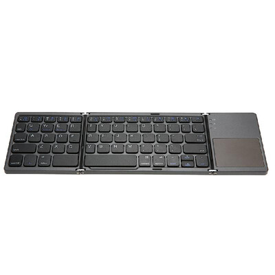 

Tri-folding Foldable BT Ultra Slim Pocket-Size Keyboard Portable Mini BT Wireless Keyboard with Touchpad Built in Rechargeable Bat