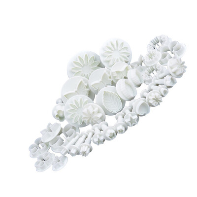 

33pcs Food Grade Plastic Cake Mould DIY Flower Pattern Baking Tool Fondant Molds Embossing Die