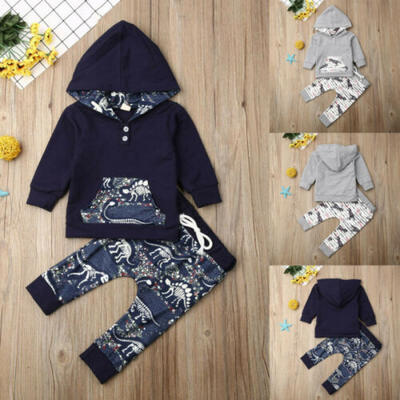

Newborn Baby Boy Hooded Tops Pants Holiday Outfits Clothes Set Christmas Gift