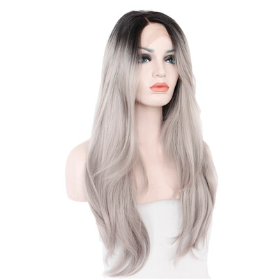 

〖Follure〗Sexy Gradient Black Party Wigs Long Curly Hair Mixed Colors Synthetic Wig