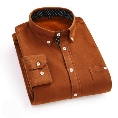 

Mens Winter Warm Corduroy Shirts Slim Button Plus Velvet Jacket Casual Outwear