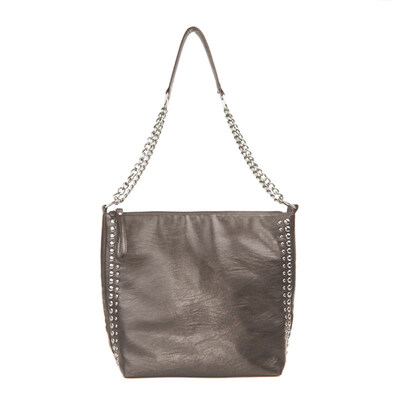 

Casual Women Solid Color Rivet Chain Shoulder Bag Faux Leather Crossbody Pouch