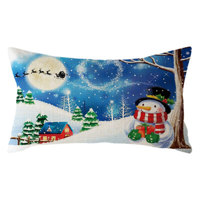 

Tailored Christmas Santa Claus Pillow Case Linen 30x50cm Throw Cushion Cover Home Decor