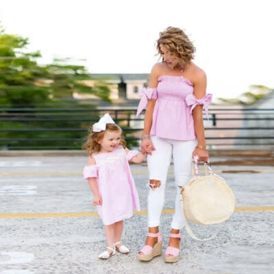 

Matching Dress Mother And Daughter Girl Family Dresses Casual Skirt Outfits