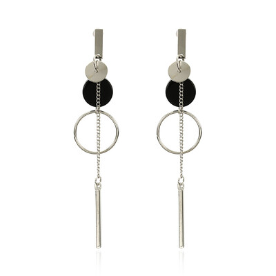 

Korean Style Asymmetrical Earrings Geometric Drop Earrings Rhinestone Circle Acrylic Shell Earrings Temperament Earring jewelry