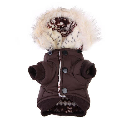 

Warm Small Dog Pet Coat Winter Outercoat Snowflake Hoodie Clothes Apparel