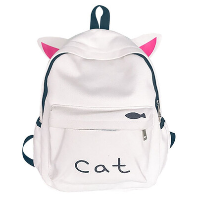 

Women Fashion Girls Casual Cartoon Animals Pattern Backpack Student Solid Color Capacity Bag Travel 2019 New Bags Backpacks