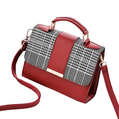 

Fashion Women Soft Faux Leather Plaid Messenger Crossbody Shoulder Bag Handbag
