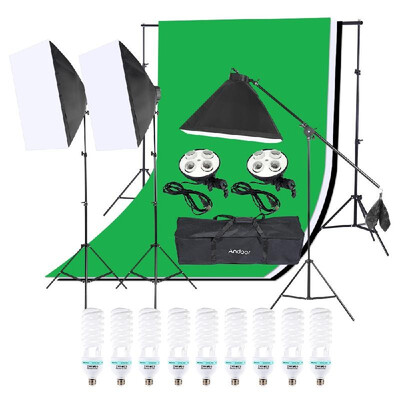 

Andoer Photography Studio Portrait Product Light Lighting Tent Kit Photo Video Equipment 9 135W Light Bulb2Softbox with 4in1