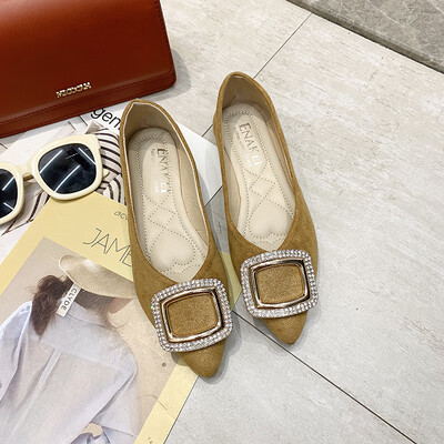 

Single Shoe Girl Autumn Shoes Chic Fairy Fengshui Drill Square Buckle Shoe Tide
