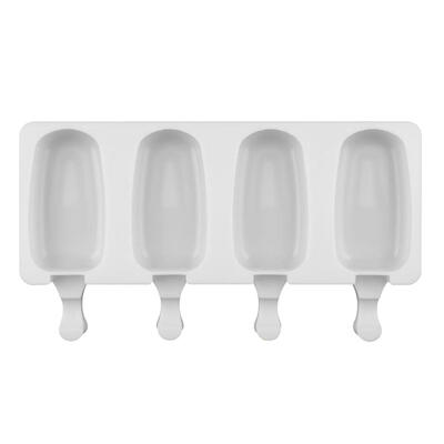 

4-grids Ice Cream Mold Makers Silicone DIY Ice Lolly Bar Freezer Moulds