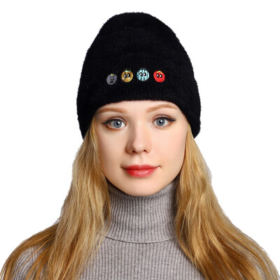 

Tailored Fashion Women Curling Baseball Cap Hat Winter Warm Thickened Knitted Ball Cap