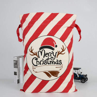 

New Year Gift Santa Sacks Large Santa Claus Bag Merry Christmas Santa Sack Canvas Gift Bags Drawstring Cotton Stockings