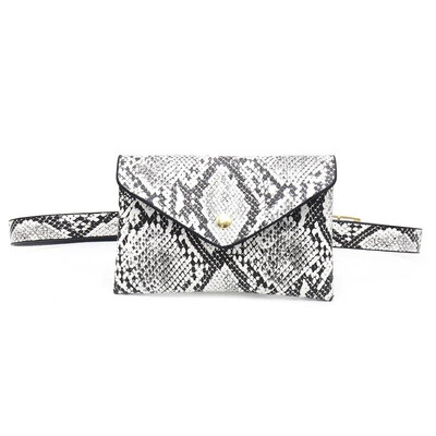 

Fashion Women Solid & Snake Printed Belt Bag Serpentine PU Leather Waist Bags Envelope Shoulder Bag Mini Joker Waist Packs