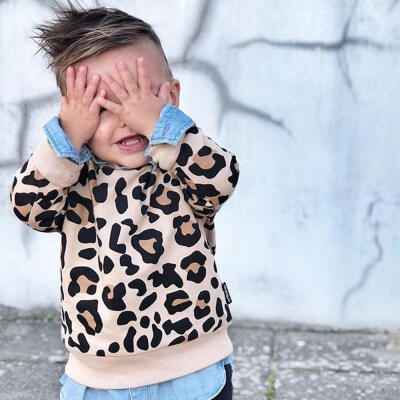 

Toddler Kid Baby Girl Boy Bunny Leopard Print Top T-shirt Sweatshirts Clothes