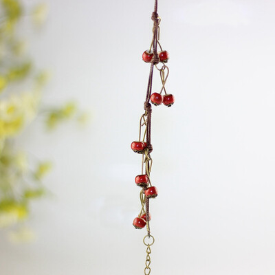 

Retro Sweet cherry Beautiful Beaded Bracelet Gift for Women&Girls