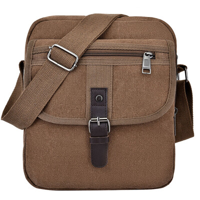 

Tailored Men Fashion Pocket Canvas Solid Unisex Shoulder Tote Handbag Casual Bag