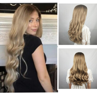 

Tailored Womens Fashion Wig Gold Synthetic Hair Long Wigs Wave Curly Wig