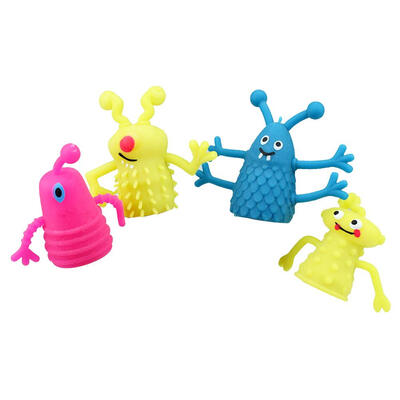 

4pcs Novelty TPR Plastic Cute Expression Children Kids Finger Puppets Toy