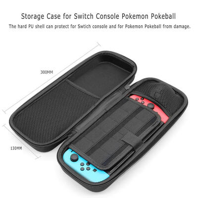 

Black Hard Shell PU Case Storage Box for Switch Console Pokemon Pokeball