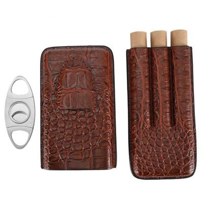 

Greensen Pocket Cigar Case Holder Double Blades Cigar Cutter Knife Scissor Tool Kit