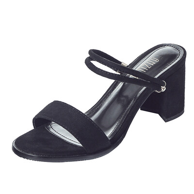 

8155-3 European&American style summer fashion simple thick with high-heeled word with high hee