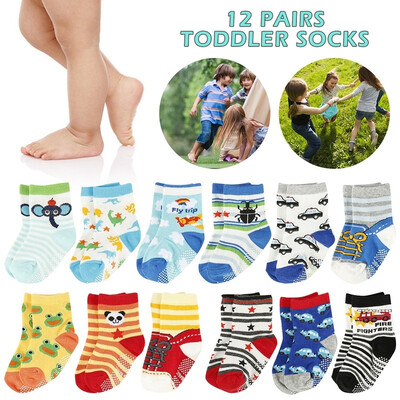 

12 Pairs Newborn Infant Toddler Cartoon Cotton Socks Kids Baby Boy Girl Warm Soft Sock