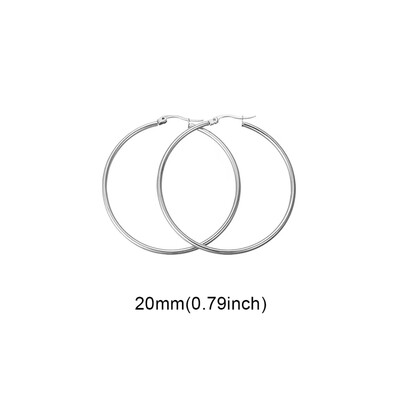 

guangxichuangshengxinfu 1 Pair Sexy Women Stainless Steel Smooth Big Large Hoop Earrings Jewelry