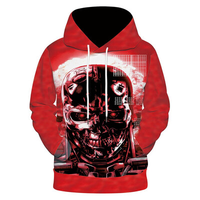 

Toponeto Mens Autumn Spring Fashion 3D Printing Hoodie Hooded Loose Long Sleeve Top
