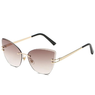 

Fashion Women Sunglasses UV400 Eyeglass Frameless Cat Eye Sun Glasses Ladies Eyewear