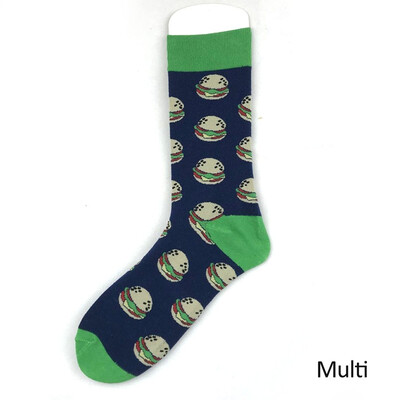 

1 Pair Unisex Novelty Food Colorful Pattern Couple Funny Socks Men Women Cotton Art Funky Crew Socks
