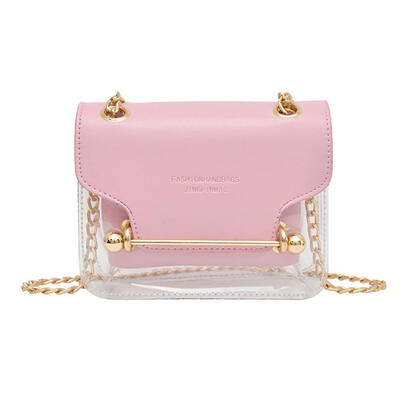 

Transparent Jelly Shoulder Messenger Handbags Women PVC Chain Crossbody Bag