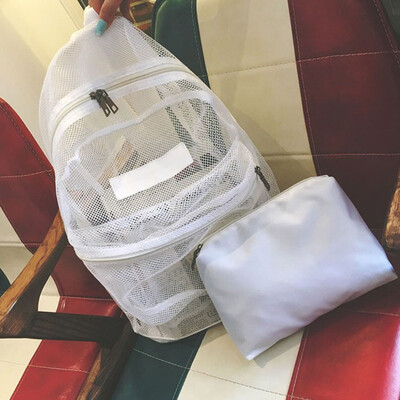 

Tailored 2Pcs Unisex Mesh Messenger Pure Color Shoulder Bag Large Backpack School Package