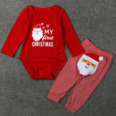 

XMAS Toddler Baby Boy Girl Christmas Clothes Set Romper Jumpsuit Pants Outfits
