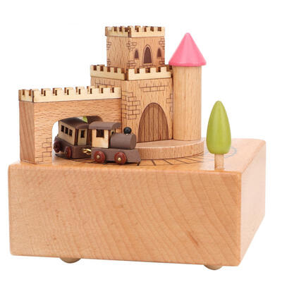 

Greensen Desktop Decoration Castle Shape Wooden Music Box Crafts Nice Gift for Birthday