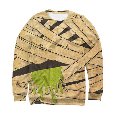 

Toponeto Mens Casual Scary Halloween 3D Printed Long Sleeve Shirt Round Neck Blouse Top