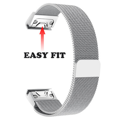 

〖Follure〗Milanese Magnetic Quick Install WatchBand Strap For Garmin Fenix 5S5S Plus