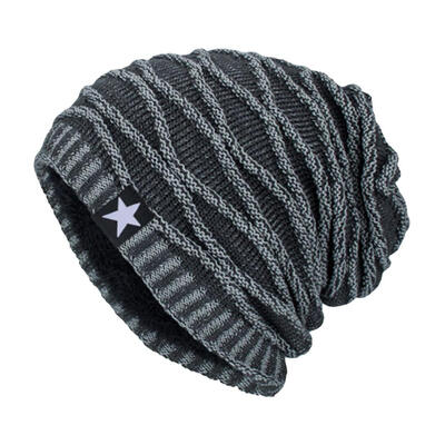 

Winter Solid Color Man Hat Knitted Beanie Ski Cap Warm Keeper Fashion Gift