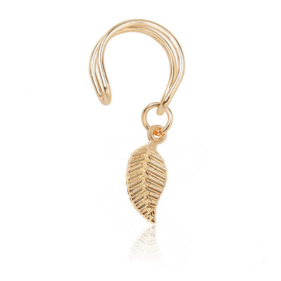 

Vintage Leaf Clip On Earrings No Pierced Ear Cuff Pendantes Clip Women Earrings Ear Fashion Wrap Ear Cuff For Fashion Gifts