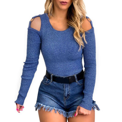 

Women Long Sleeve O Neck T Shirt Casual Slim Fit Tops Sweater Pullover Blouse