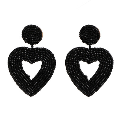 

2019 New Heart Beads Gold Metal Love Drop Earrings Hollow Geometric Earrings Women Gifts Jewelry Brincos